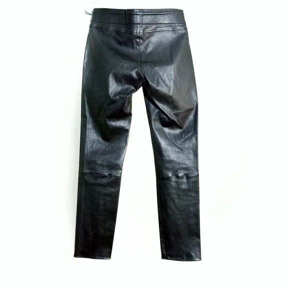 Yves Saint Laurent Black Leather Trousers - Picture 2 of 5